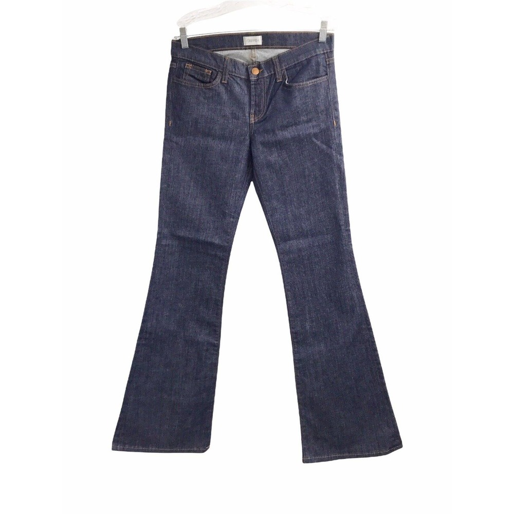 NEW CRIPPEN WOMENS SIZE 29 SARA MID RISE FLARED BLUE JEANS MSRP 250